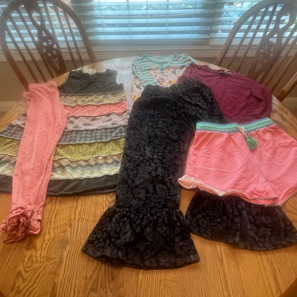 Matilda Jane Girls Size 10 Lot Dress Leggings Velvet Ruffles Halloween PJ Top